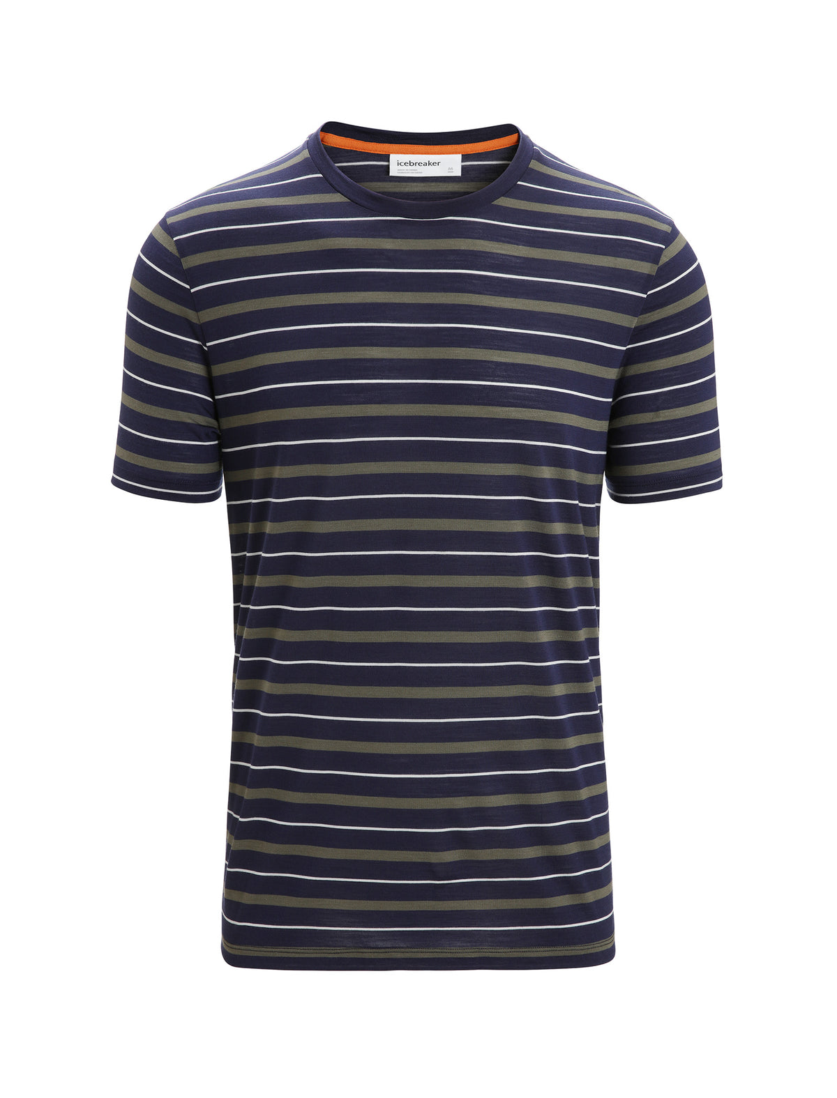 Heren Gestreept Wave T-shirt van merinowolmix  - 6