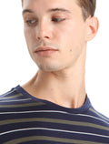 Heren Gestreept Wave T-shirt van merinowolmix  - 4