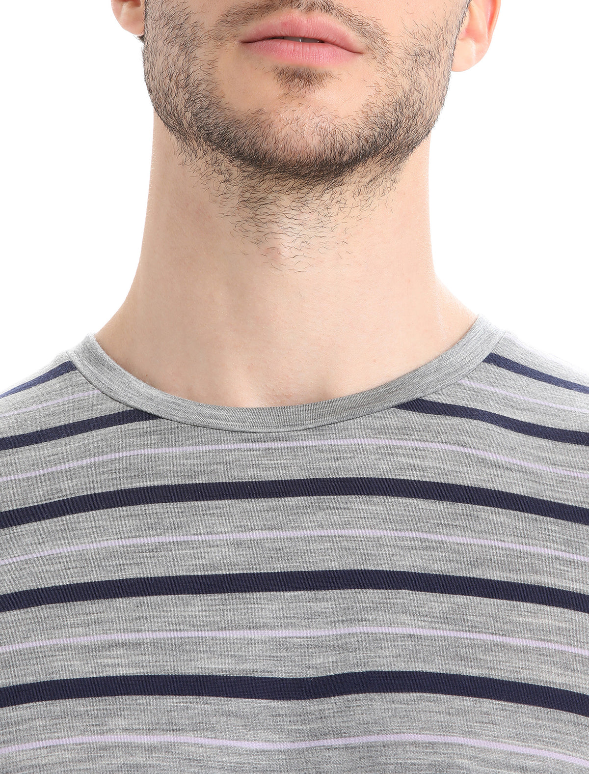 Heren Gestreept Wave T-shirt van merinowolmix  - 4