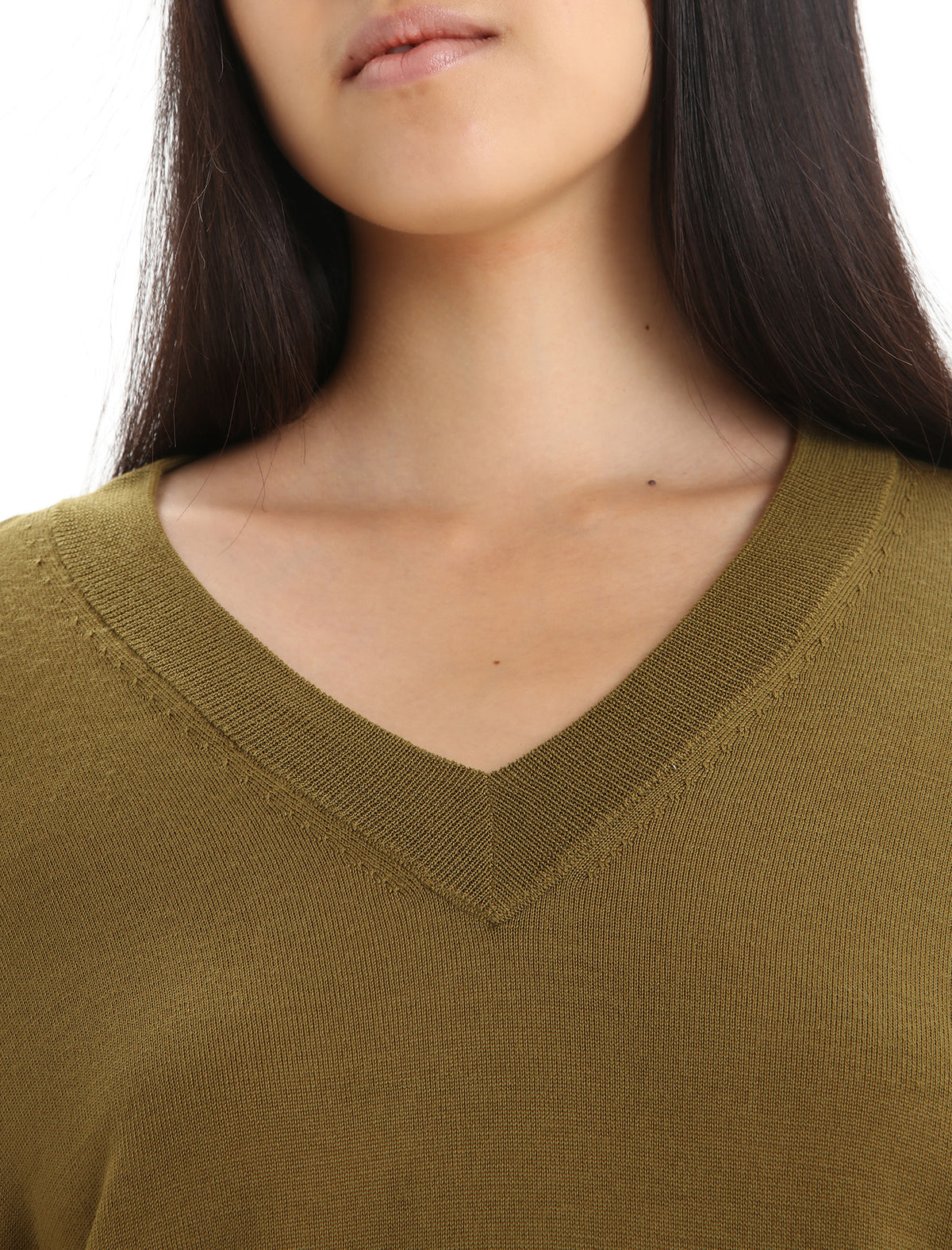 Women's Merino Wilcox Long Sleeve V Neck Sweater Algae - 4