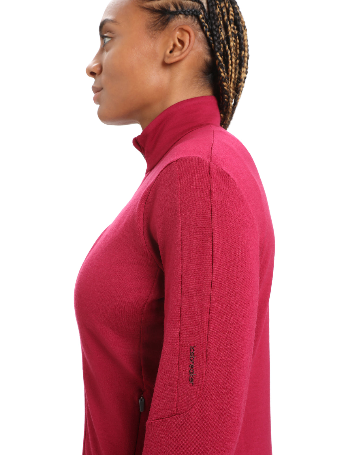 Sudadera de manga larga con cremallera Merino Quantum III para mujer Cherry - 5