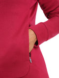 Sudadera de manga larga con cremallera Merino Quantum III para mujer Cherry - 7