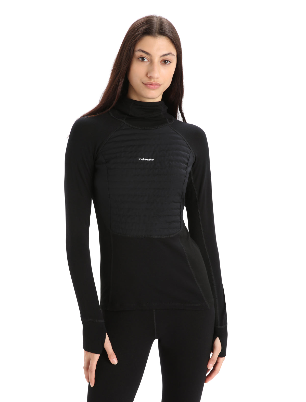 Women's ZoneKnit™ Merino Insulated Long Sleeve Thermal Hoodie Black - 1