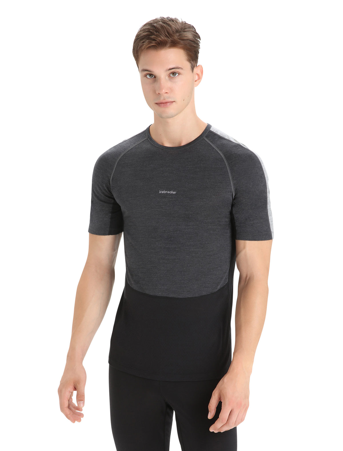 Men's 125 ZoneKnit™ Short Sleeve Crew Thermal Top Jet Heather/Black - 1