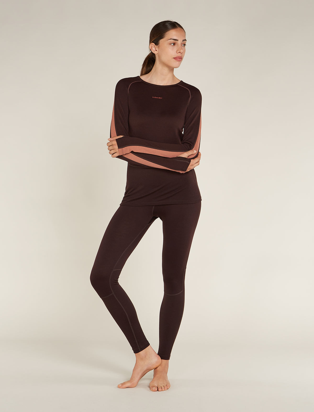 Women's 260 ZoneKnit™ Long Sleeve Crew Thermal Top Bittersweet/Cedar Wood - 3