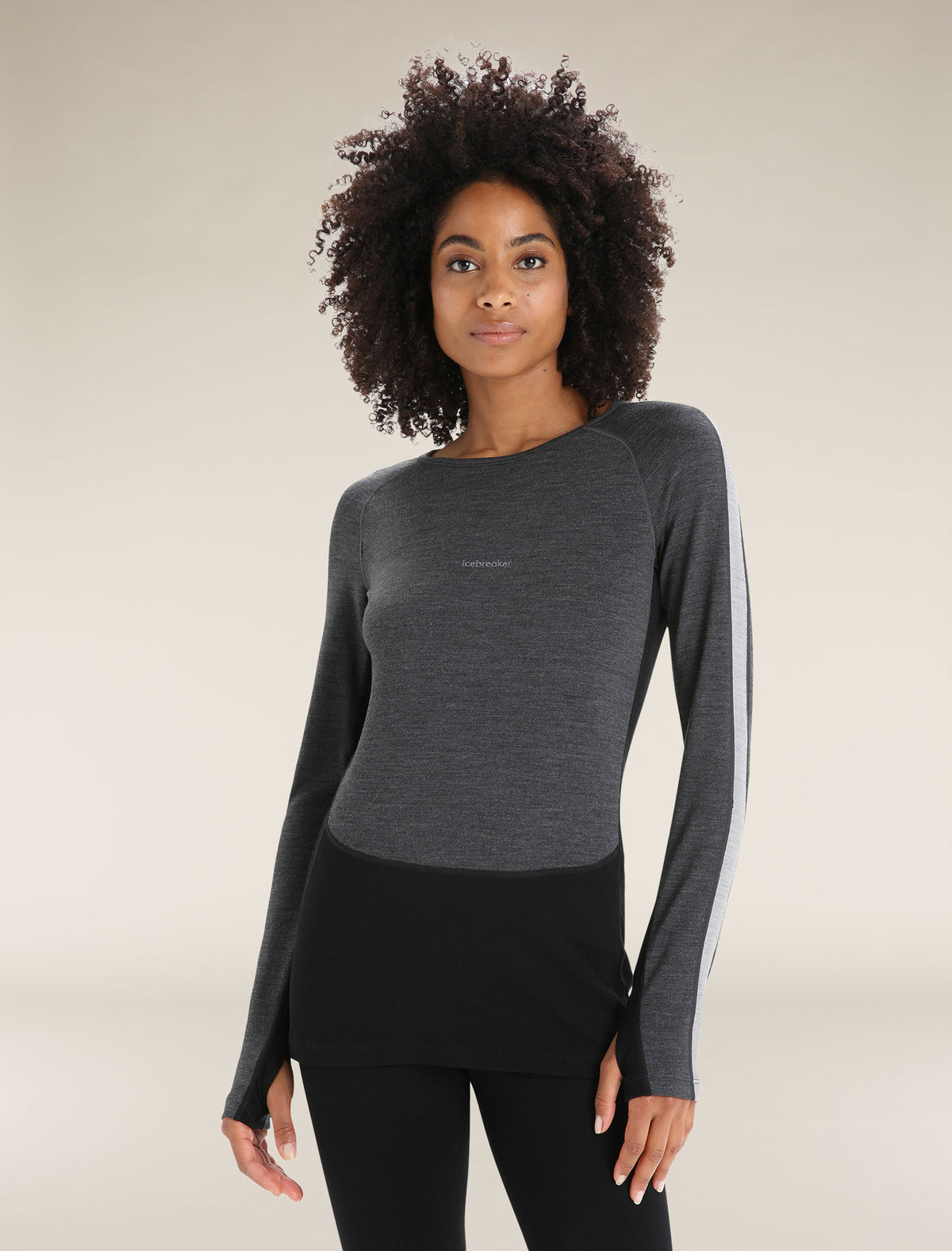 Dam 260 ZoneKnit™ långärmad T-shirt i merino med rund halsringning  - 1