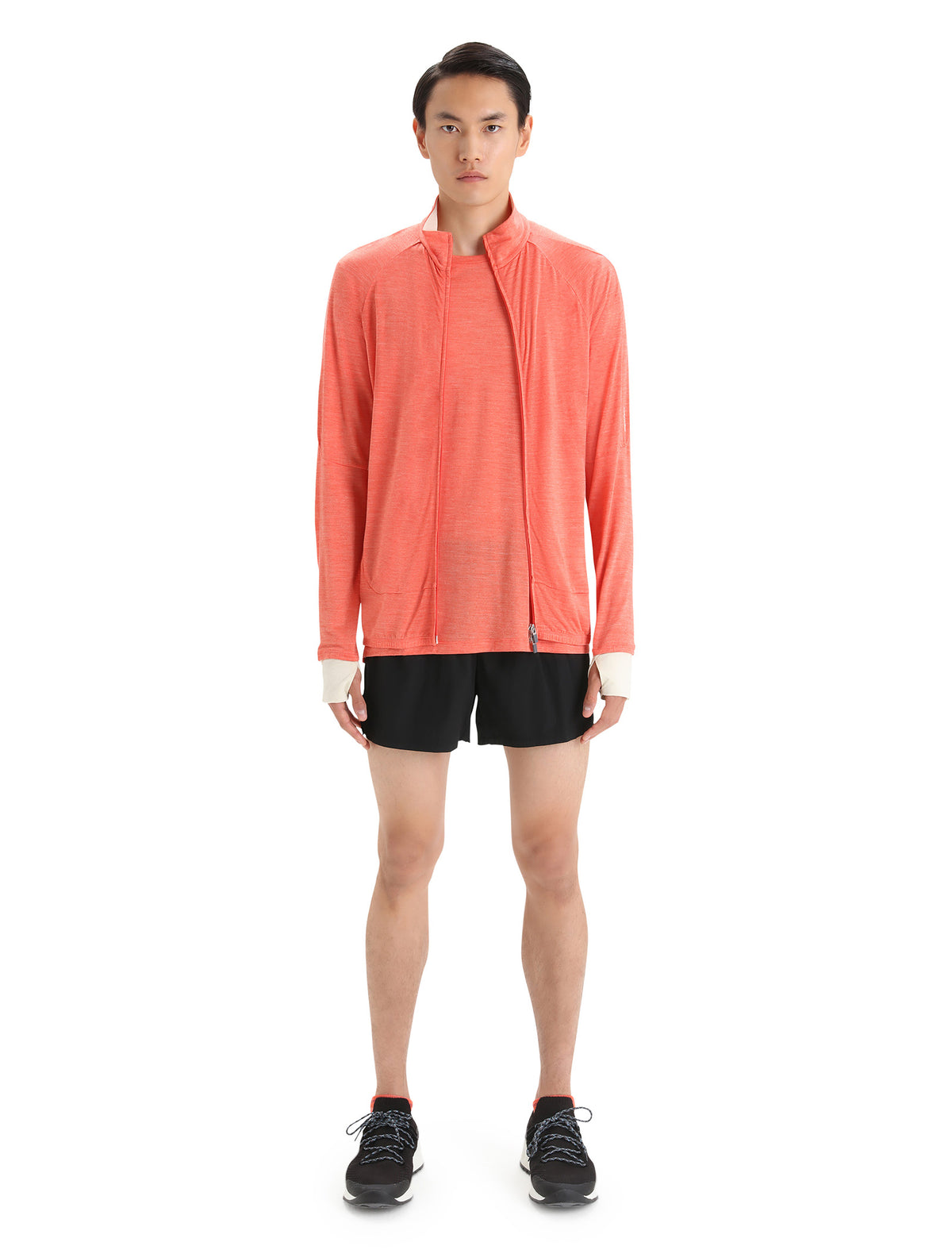 Men's ZoneKnit™ Merino Long Sleeve Zip Top Vibrant Earth Heather/Chalk - 11