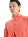 Men's ZoneKnit™ Merino Long Sleeve Zip Top Vibrant Earth Heather/Chalk - 14
