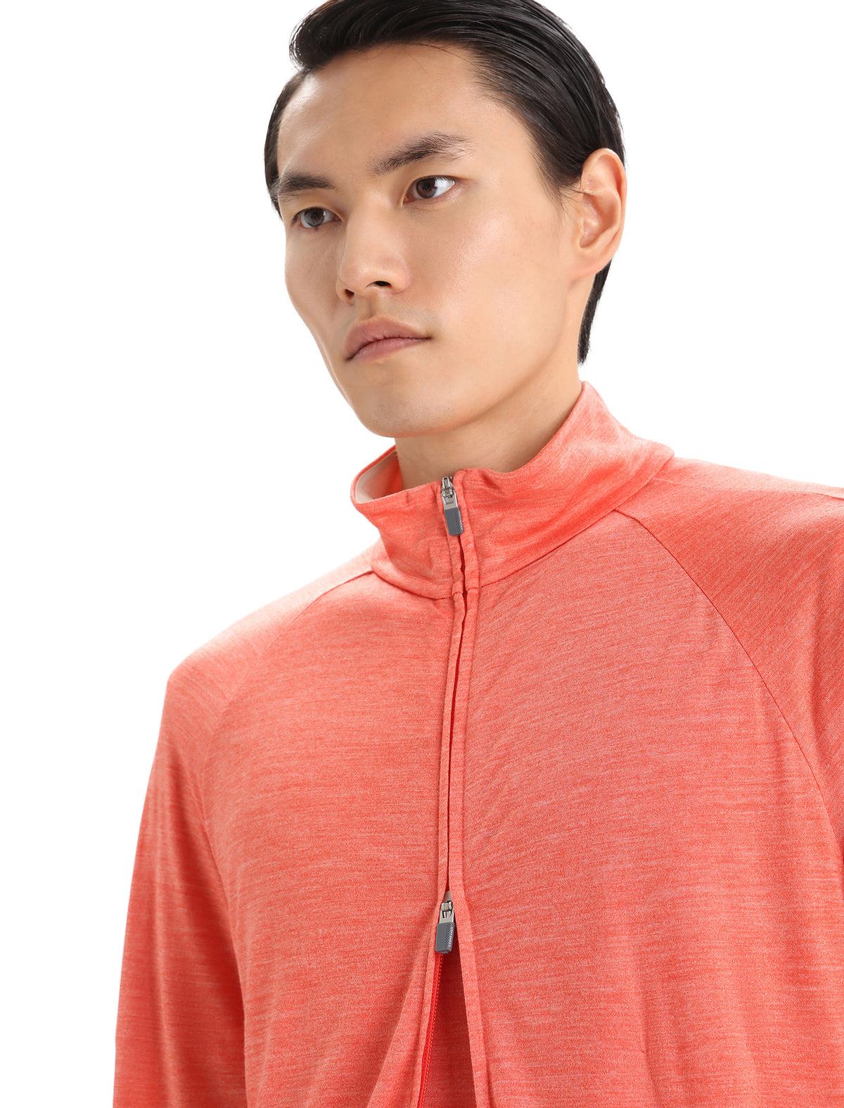 Men's ZoneKnit™ Merino Long Sleeve Zip Top Vibrant Earth Heather/Chalk - 13