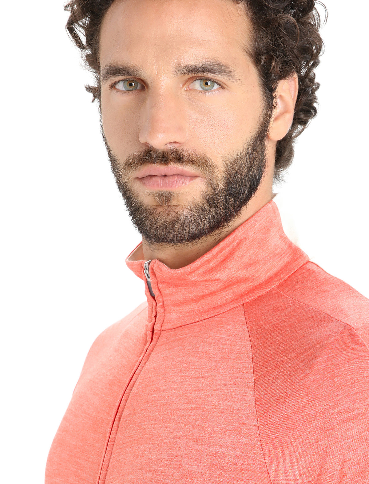 Men's ZoneKnit™ Merino Long Sleeve Zip Top Vibrant Earth Heather/Chalk - 4