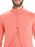 Men's ZoneKnit™ Merino Long Sleeve Zip Top Vibrant Earth Heather/Chalk - 6
