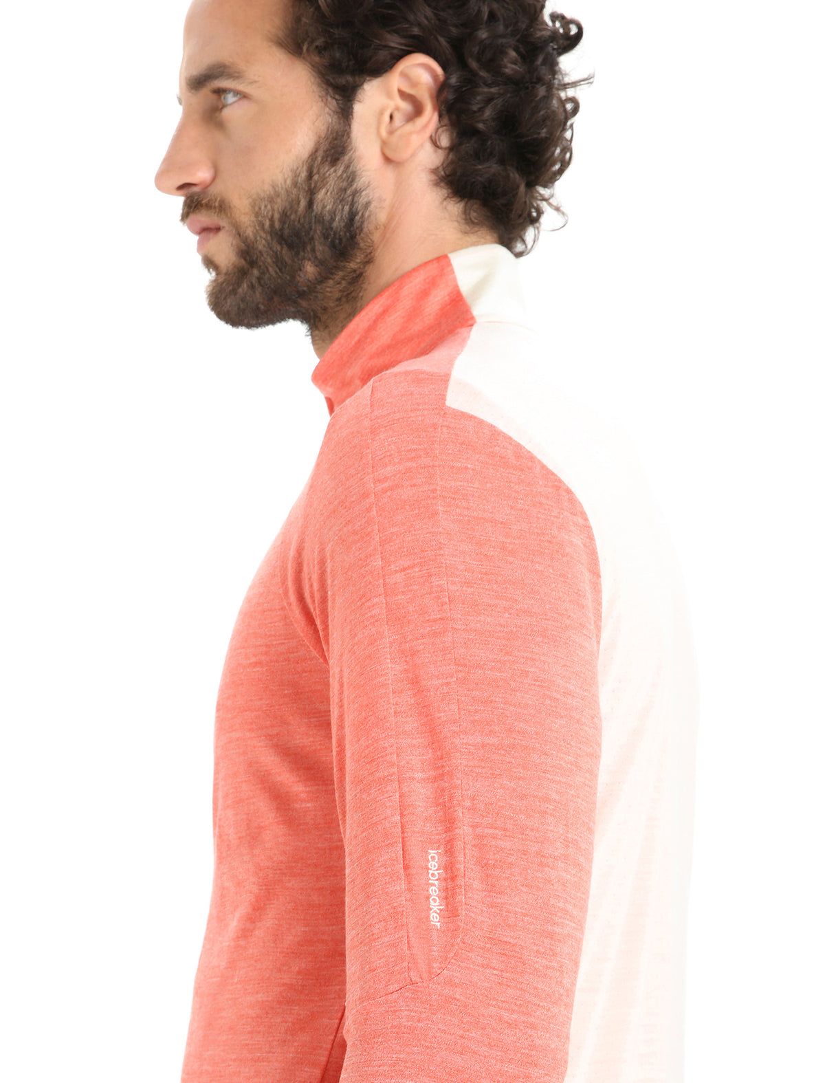 Men's ZoneKnit™ Merino Long Sleeve Zip Top Vibrant Earth Heather/Chalk - 6