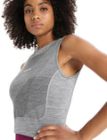 Dames ZoneKnit™ korte beha-tanktop Geodetic van merinowol  - 7