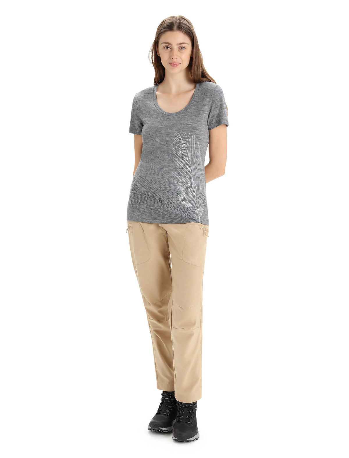 Women's Merino Tech Lite II Short Sleeve Scoop T-Shirt Plume Gritstone Heather - 3