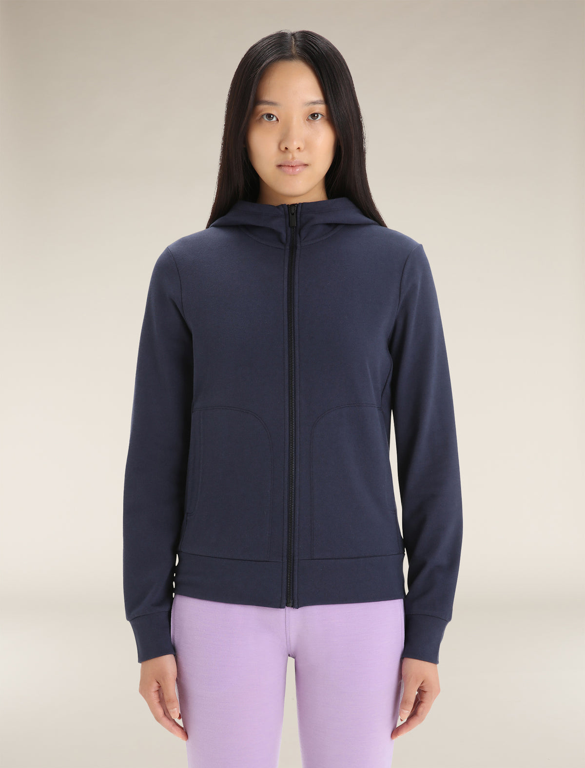 Women's Central Classic Long Sleeve Zip Hoodie Midnight Navy - 1