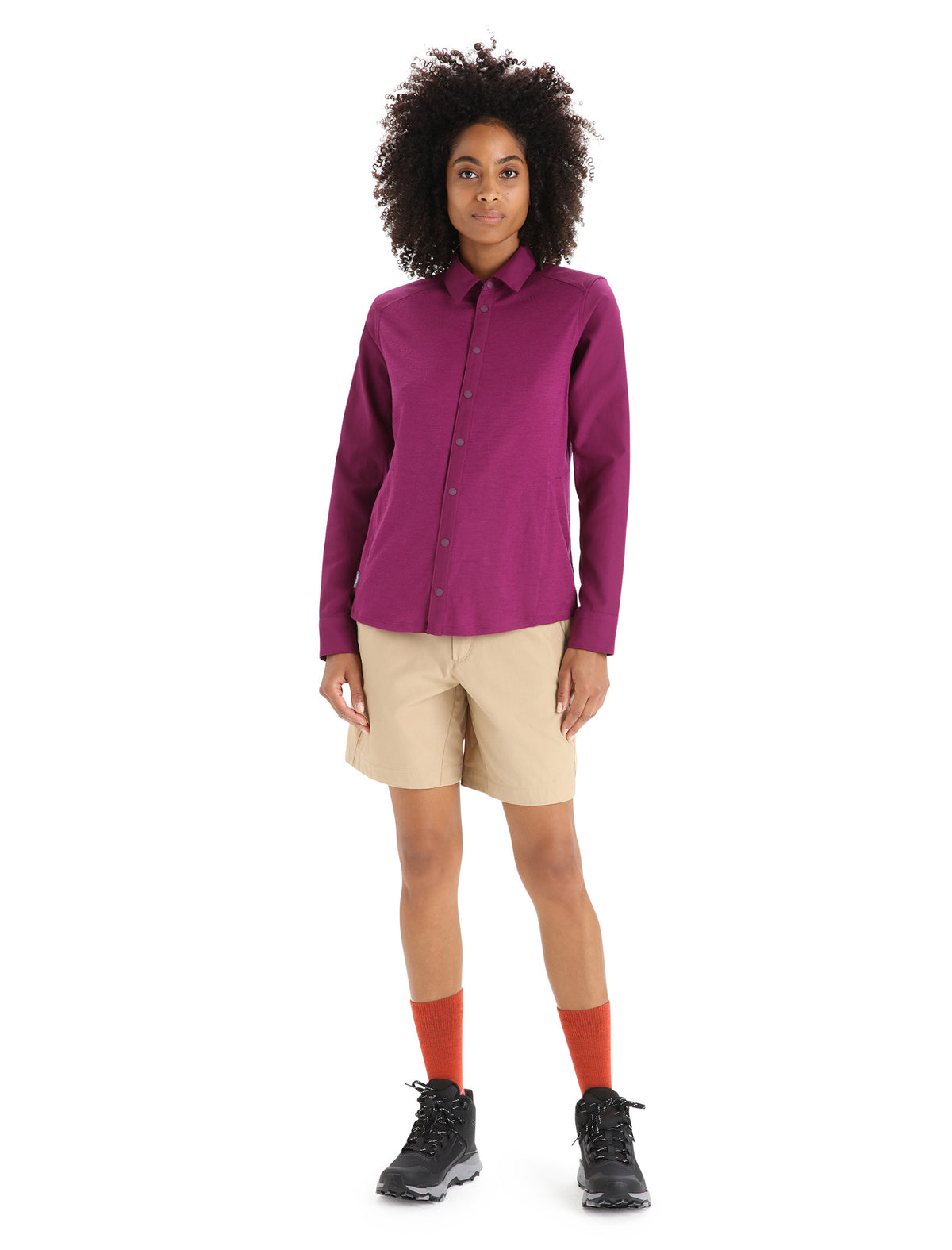 Women's Merino Hike Long Sleeve Top Go Berry - 3