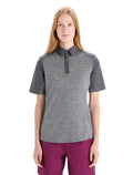 Women's Merino Hike Short Sleeve Top Gritstone Heather/Monsoon - 1