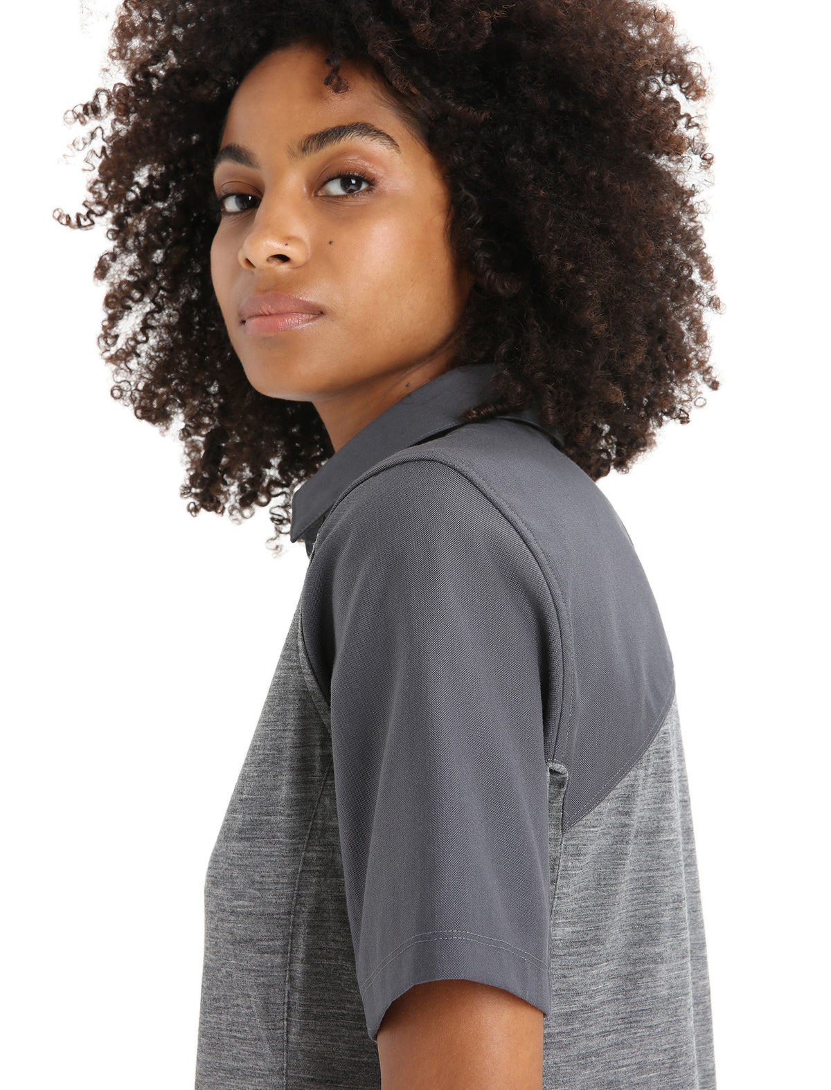 Women's Merino Hike Short Sleeve Top Gritstone Heather/Monsoon - 12