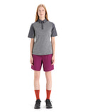 Women's Merino Hike Short Sleeve Top Gritstone Heather/Monsoon - 4