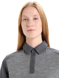 Women's Merino Hike Short Sleeve Top Gritstone Heather/Monsoon - 5