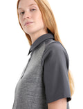 Women's Merino Hike Short Sleeve Top Gritstone Heather/Monsoon - 6