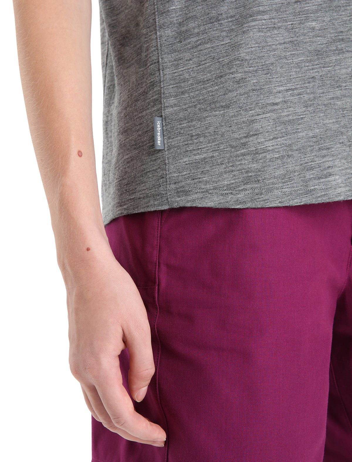Women's Merino Hike Short Sleeve Top Gritstone Heather/Monsoon - 7