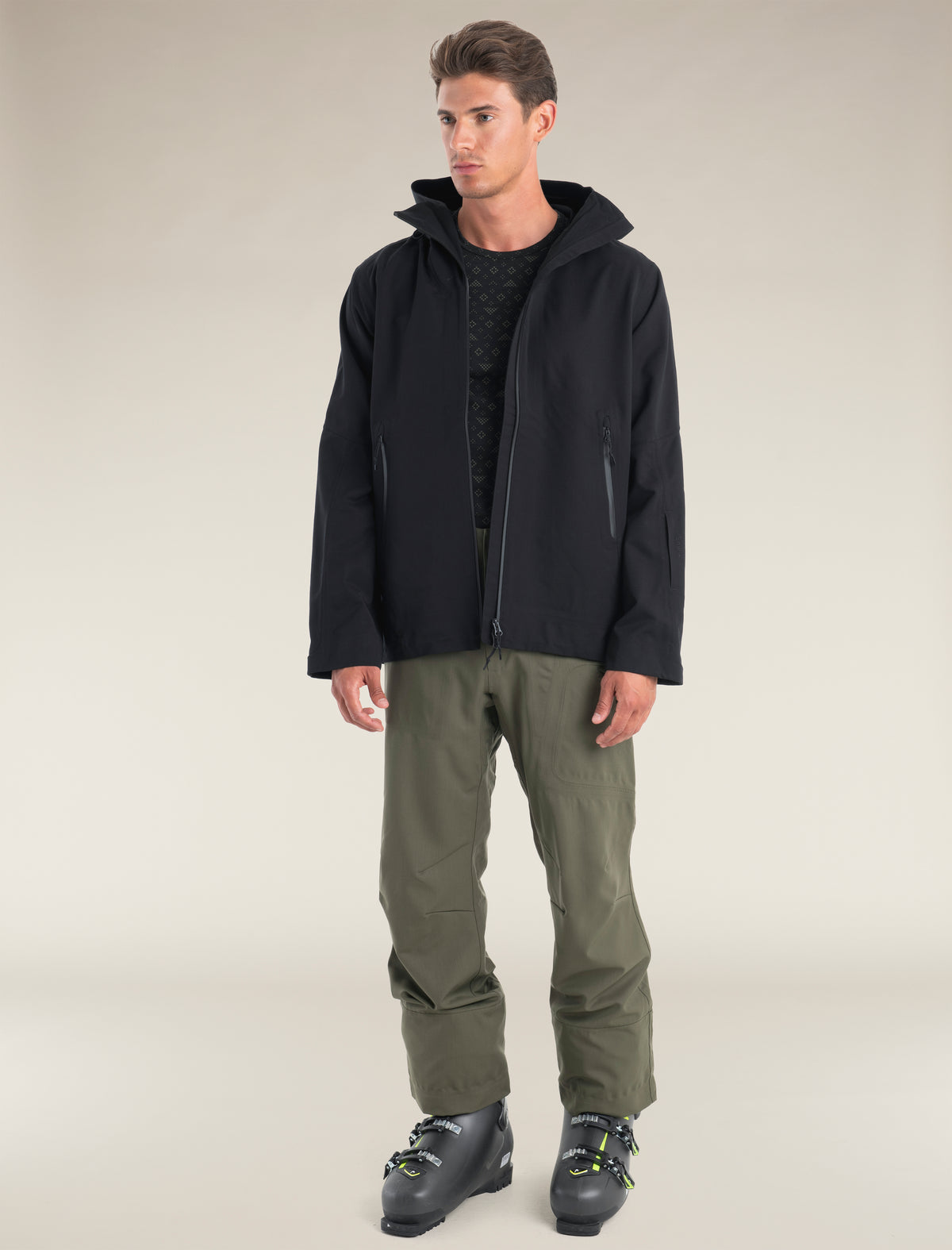 Heren Shell+™ Peak jas met capuchon van merinowol  - 4