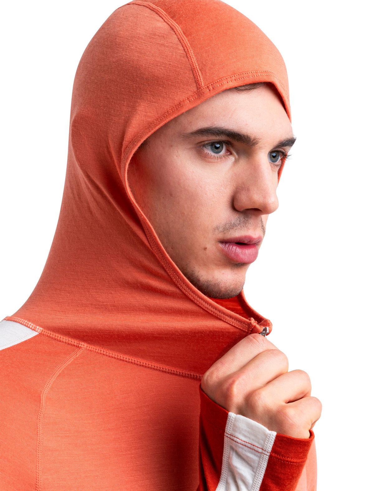 Men's Merino 200 Sonebula Long Sleeve Half Zip Thermal Hoodie Molten/Ember - 6