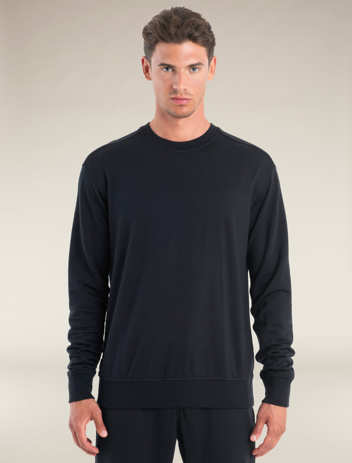 Men's Merino Blend 200 Shifter Long Sleeve Sweatshirt Black - 1