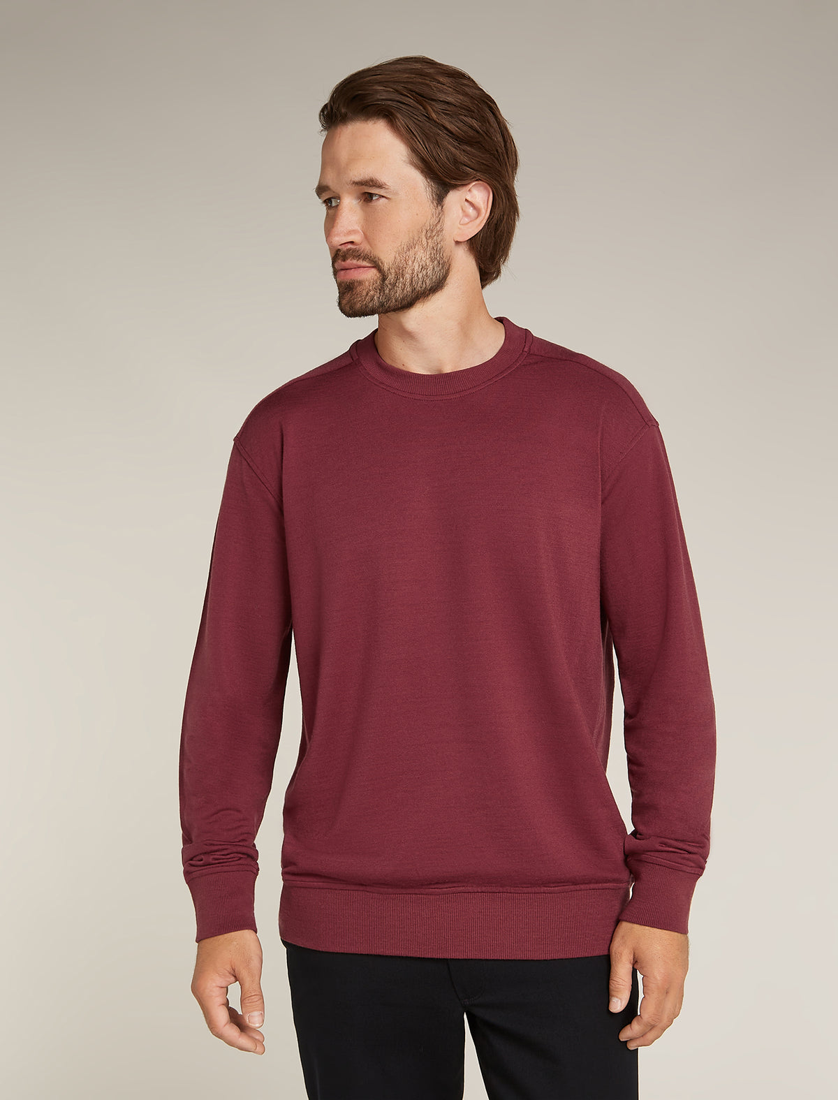 Men's Merino Blend 200 Shifter Long Sleeve Sweatshirt Port - 1
