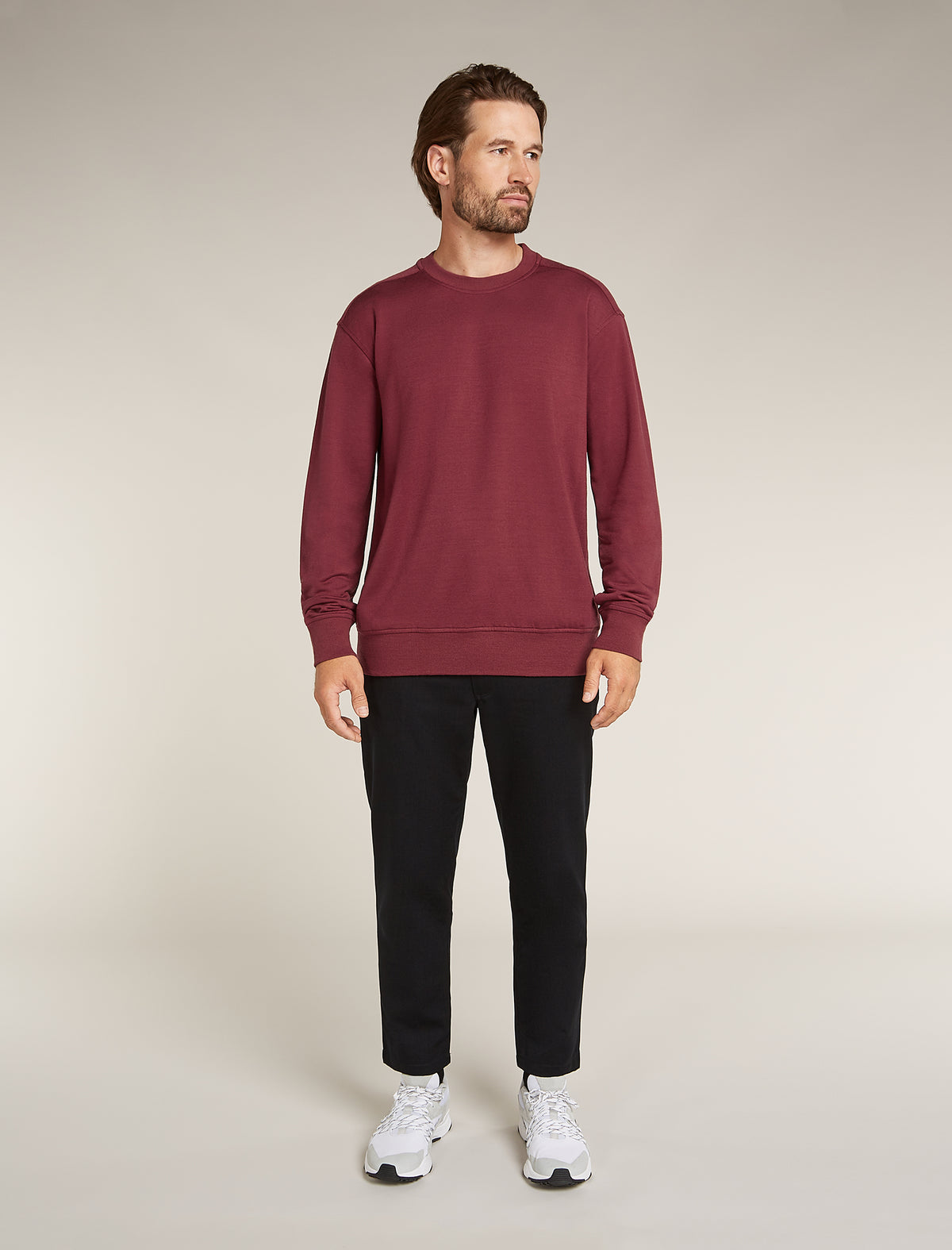 Men's Merino Blend 200 Shifter Long Sleeve Sweatshirt Port - 3