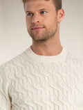 Heren Kabelgebreide trui met ronde hals van merinowol  - 3