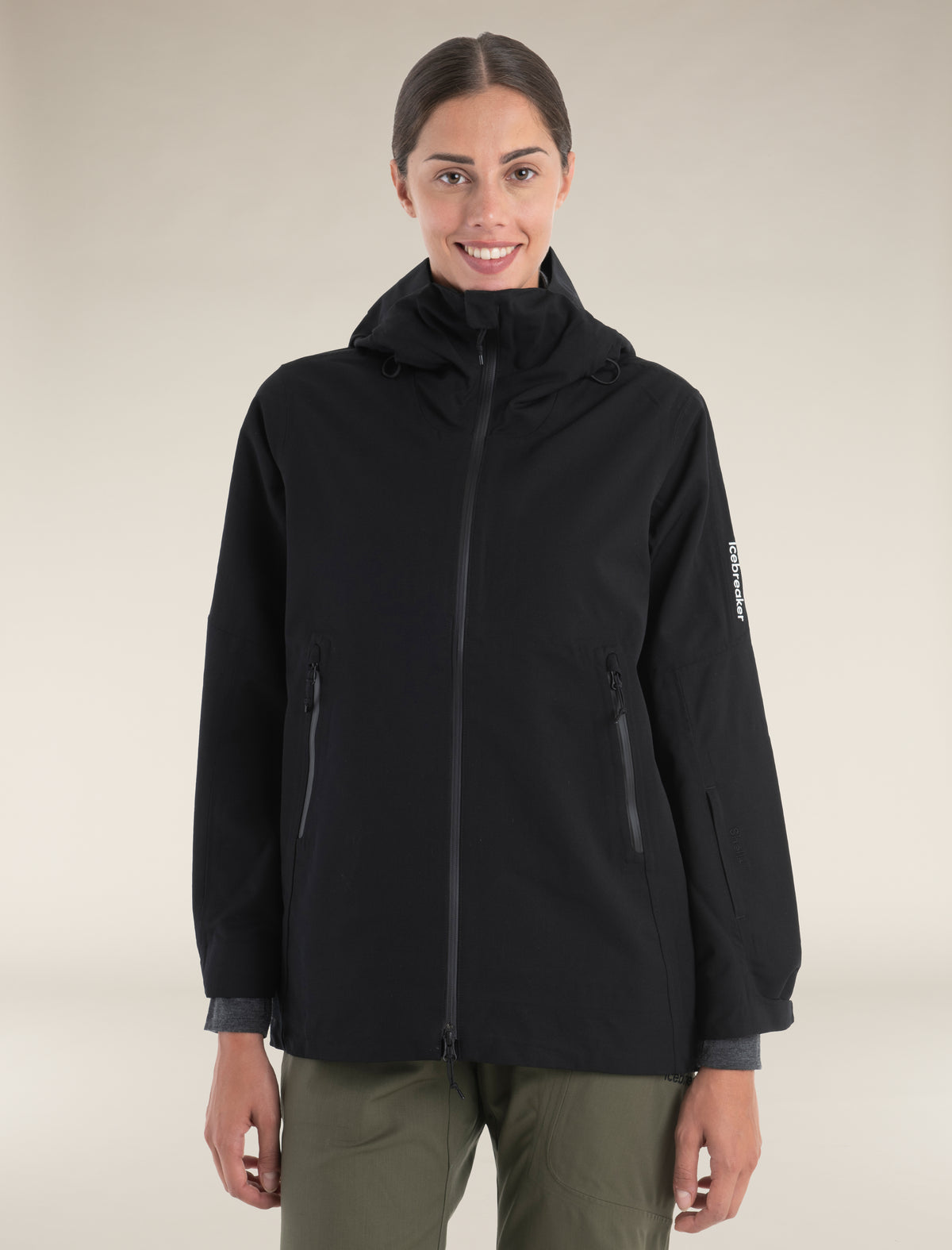 Women's Merino Shell+™ Peak Hooded Jacket Black - 1