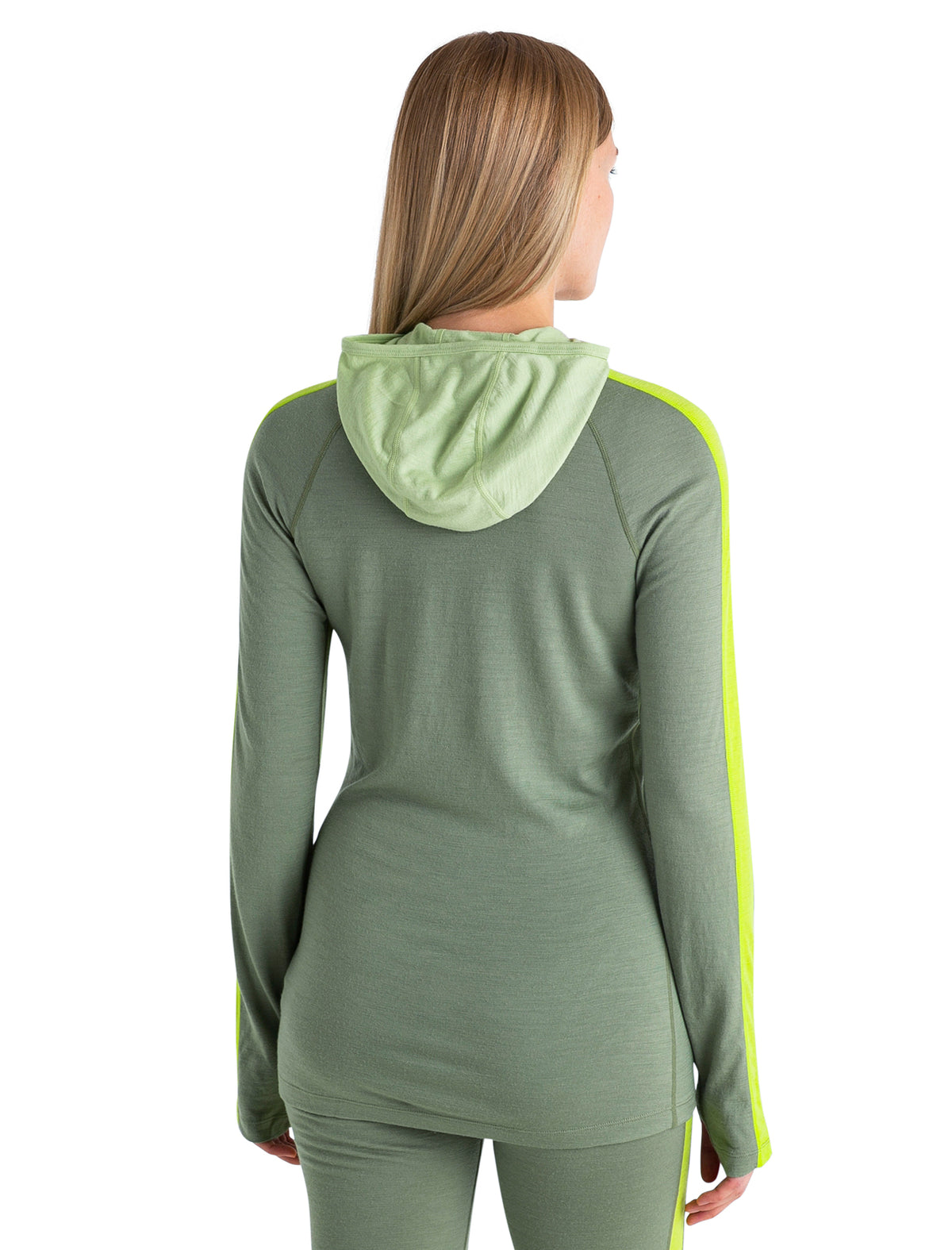 Women's Merino 200 Sonebula Long Sleeve Half Zip Thermal Hoodie Lichen/Glazen - 2