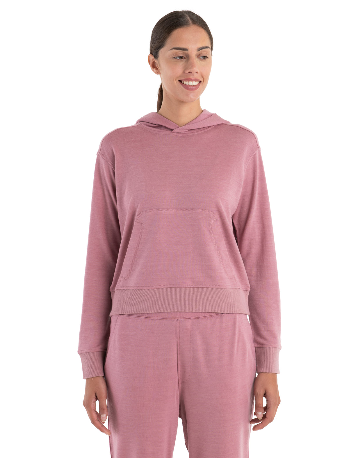 Women's Merino Blend 200 Crush Long Sleeve Hoodie Crystal - 1