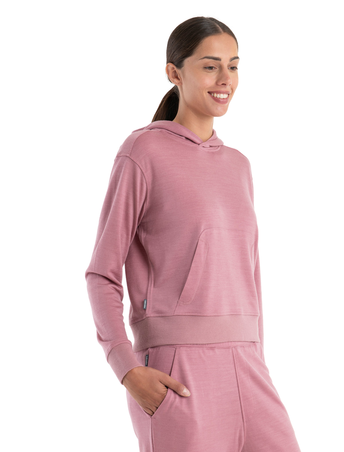 Women's Merino Blend 200 Crush Long Sleeve Hoodie Crystal - 4