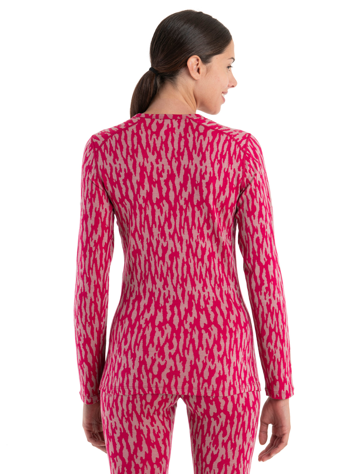 Women's Merino 260 Vertex Long Sleeve Thermal Top Glacial Flow Crystal/Electron Pink - 2