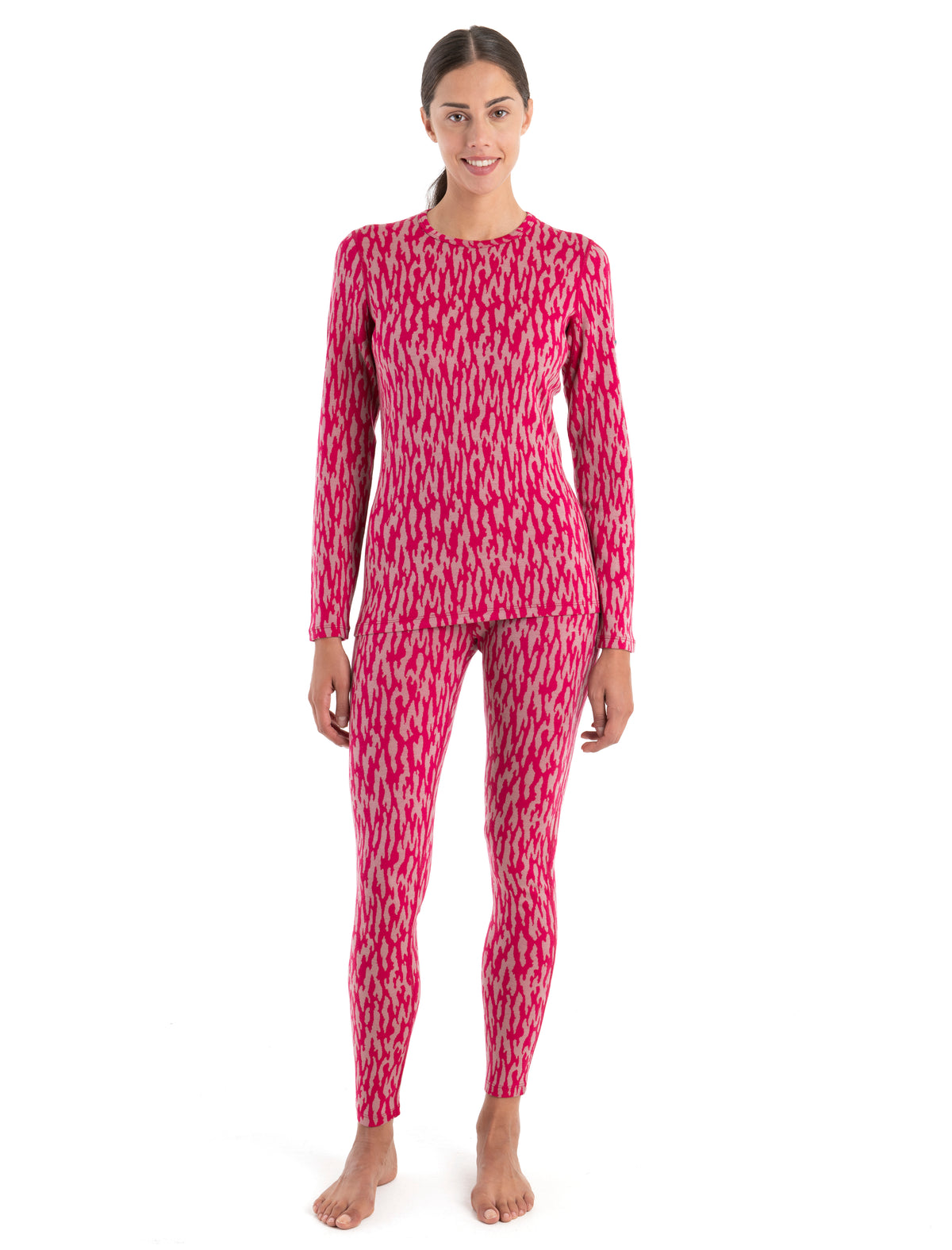 Women's Merino 260 Vertex Long Sleeve Thermal Top Glacial Flow Crystal/Electron Pink - 3