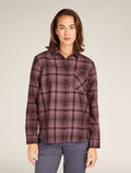 Chemise à manches longues 200 Dawnder en flanelle de mérinos, carreaux Women's  - 1