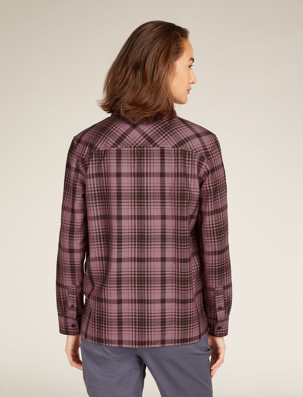 Chemise à manches longues 200 Dawnder en flanelle de mérinos, carreaux Women's  - 2
