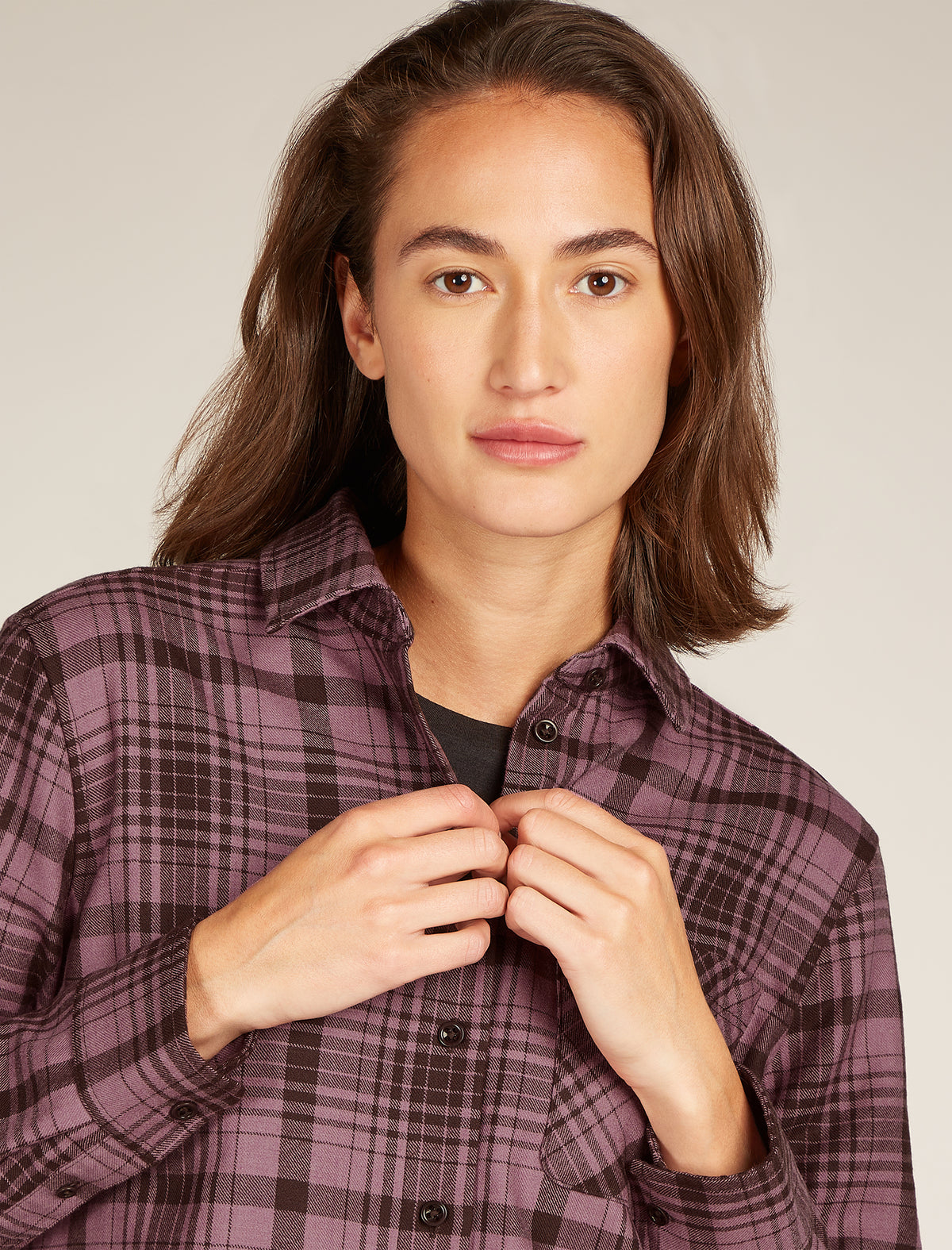 Chemise à manches longues 200 Dawnder en flanelle de mérinos, carreaux Women's  - 6