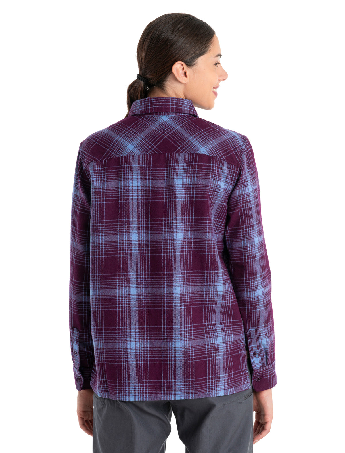 Chemise à manches longues 200 Dawnder en flanelle de mérinos, carreaux Women's  - 2
