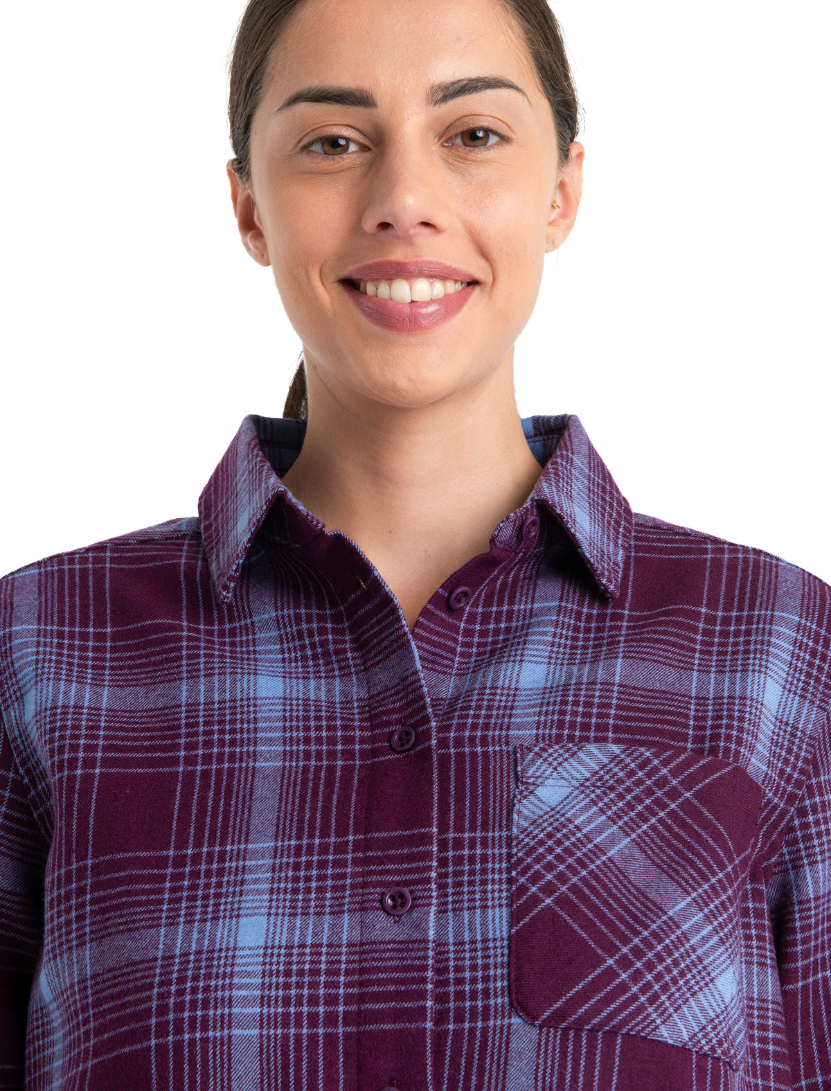 Chemise à manches longues 200 Dawnder en flanelle de mérinos, carreaux Women's  - 4