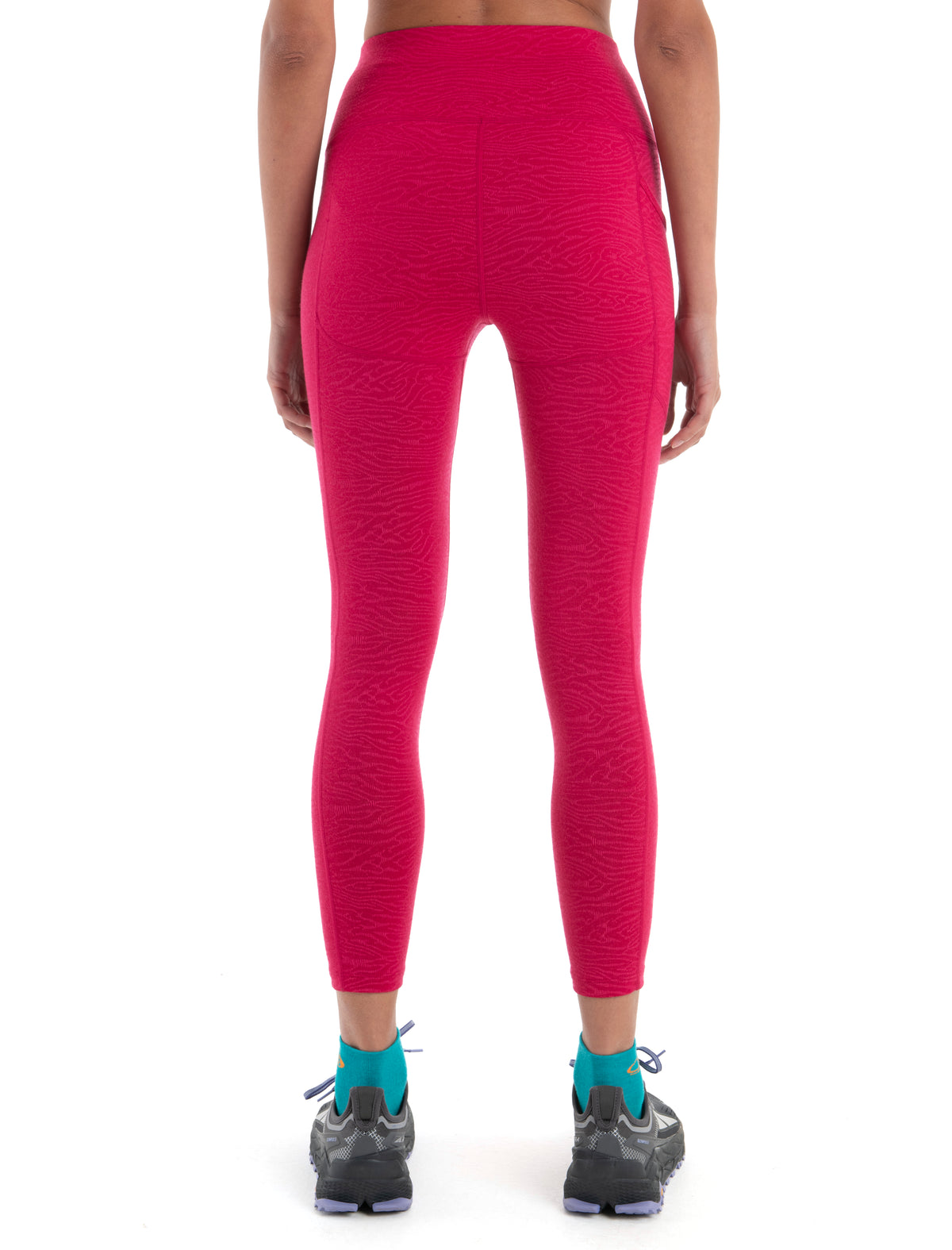 Women's Merino Fastray High Rise Tights IB Topo Lines Electron Pink/Tempo - 2