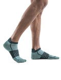 Men's Merino Blend Run+ Ultralight Micro Socks Cloud Ray/Fathom Green - 1