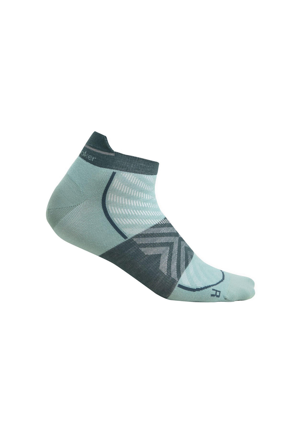 Men's Merino Blend Run+ Ultralight Micro Socks Cloud Ray/Fathom Green - 3