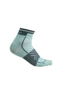Men's Merino Blend Run+ Ultralight Mini Socks Cloud Ray/Fathom Green - 3