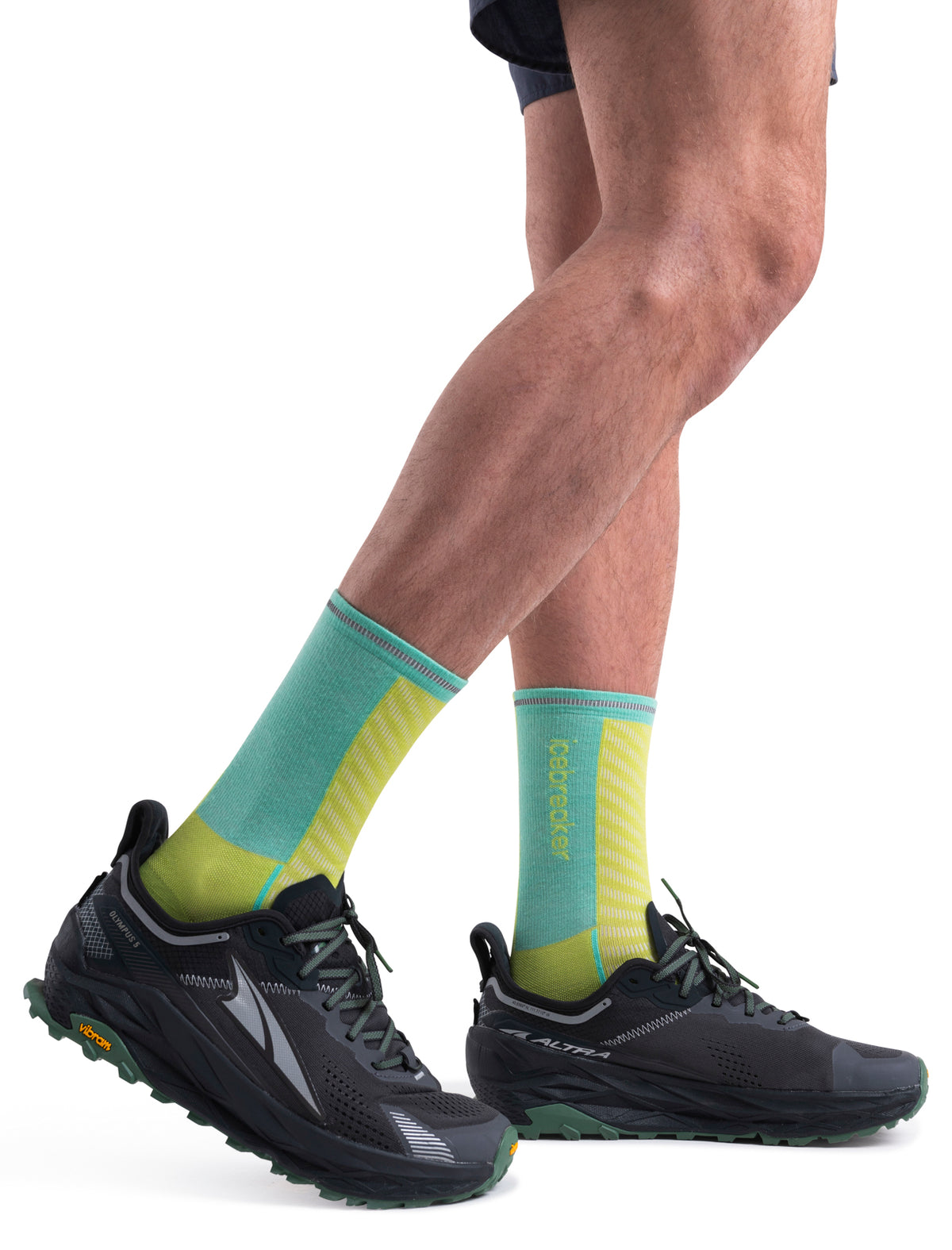Men's Merino Blend Run+ Ultralight Crew Socks Hyper/Aura - 2