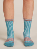 Women's Women Run+ Crew Socks Topaz/Summit - 3