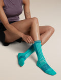 Women Run+ Crew Socks Fresh/Tidal Teal - 5